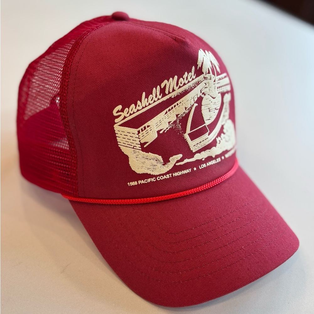 Vintage-Inspired Seashell Motel Trucker Hat